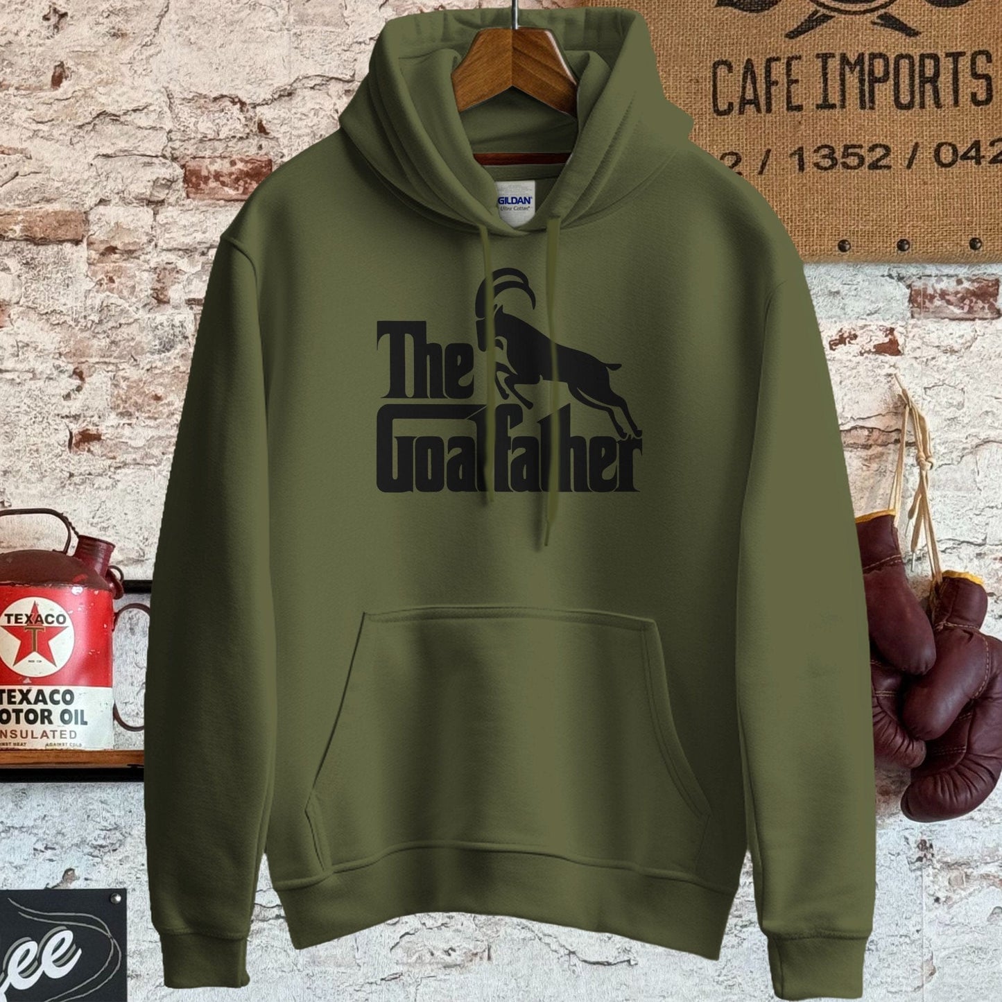 Hoodie / S / Military Green The Goatfather Shirt