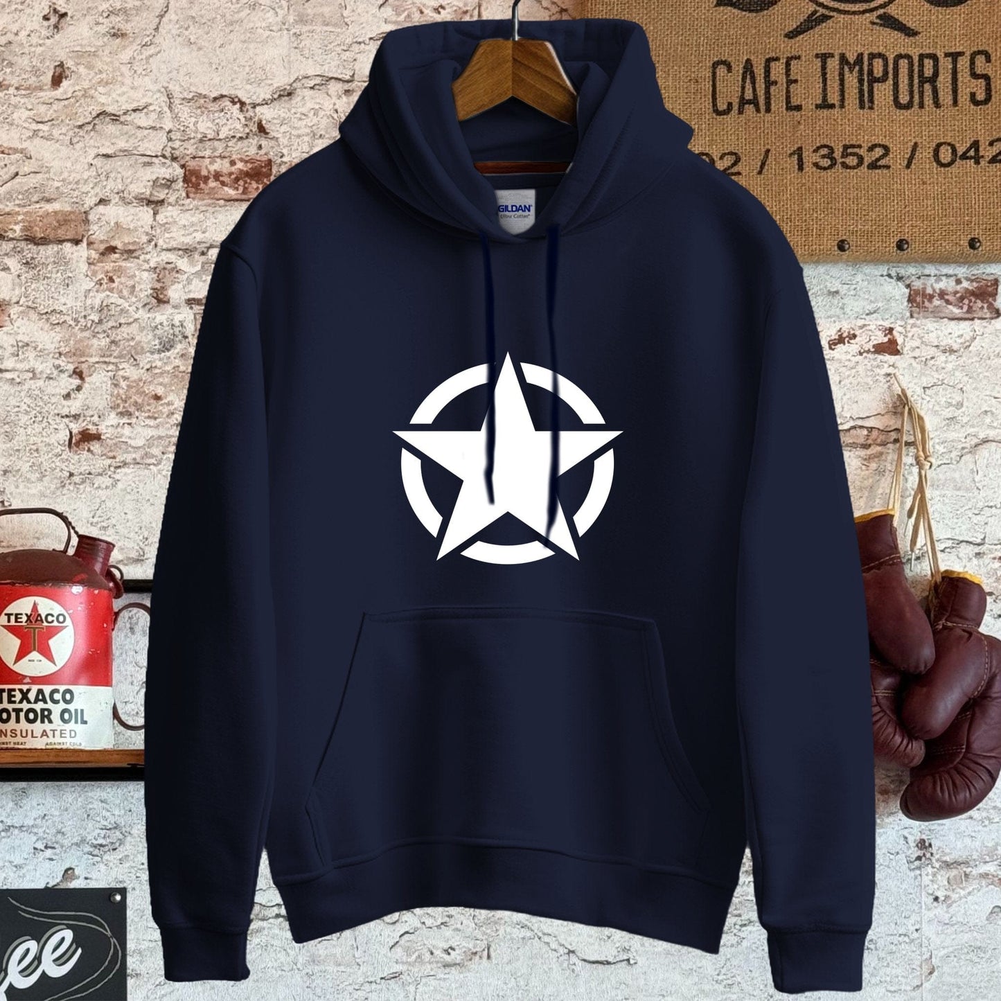 Hoodie / S / Navy Army Star Shirt