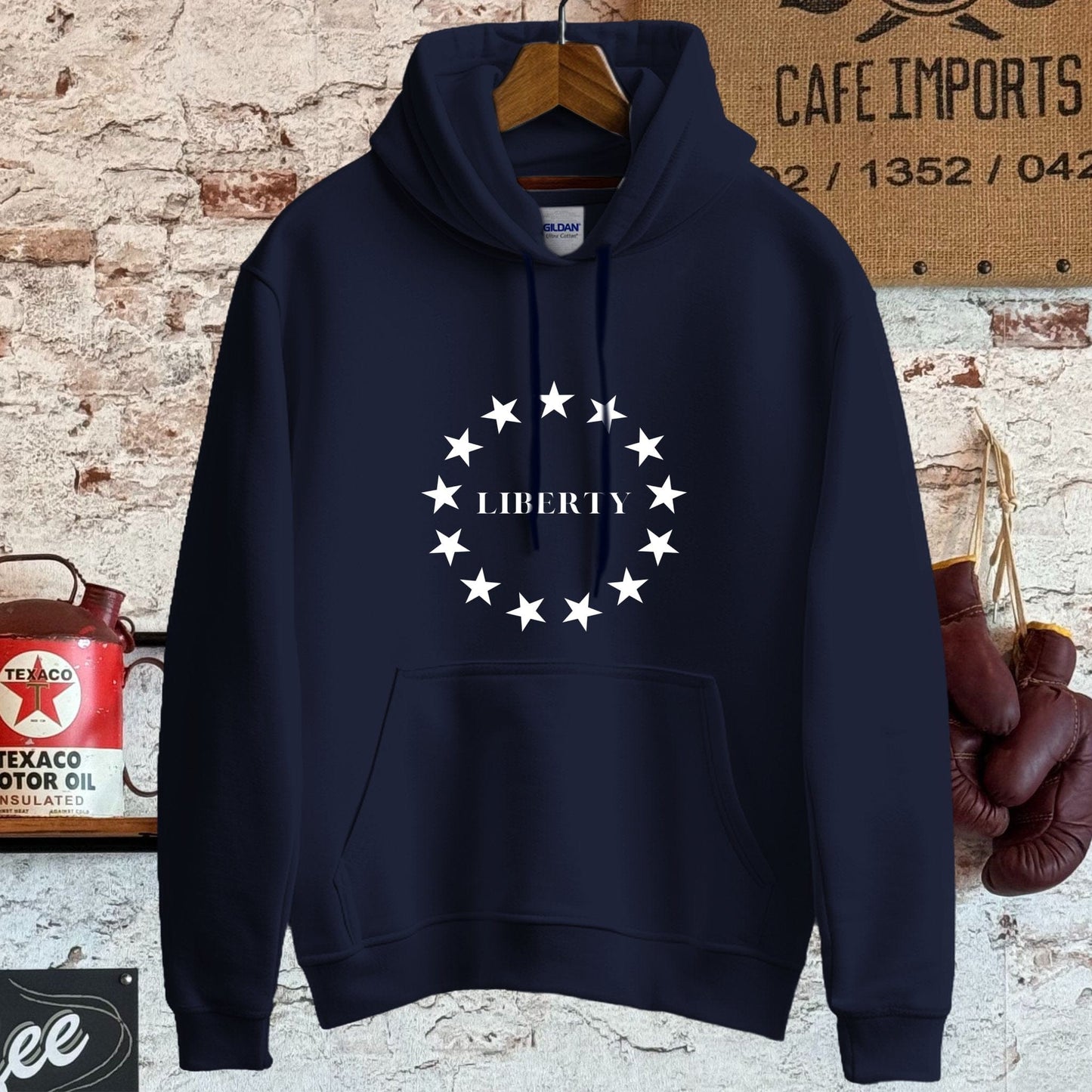 Hoodie / S / Navy Liberty and Stars Shirt