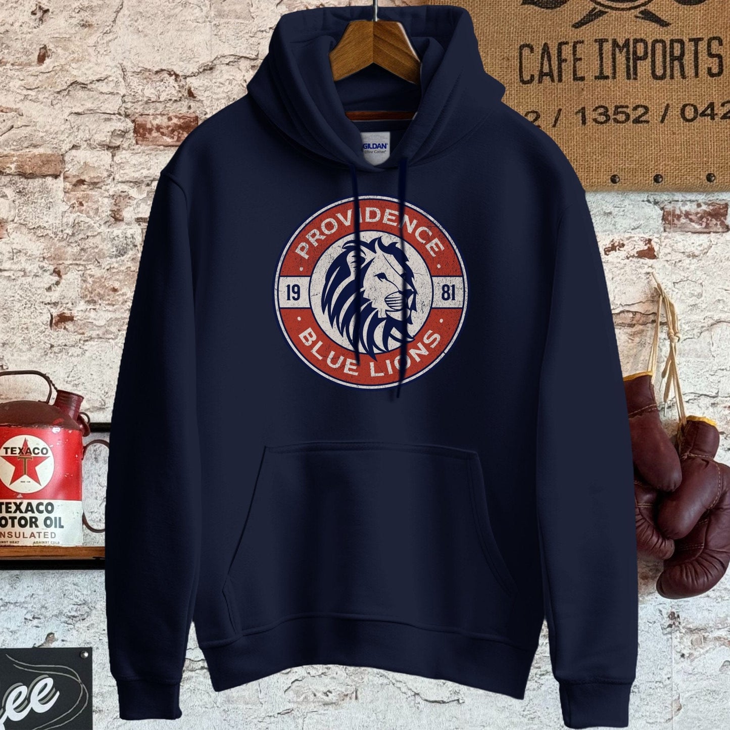 Hoodie / S / Navy Providence Blue Lions Sports Team Shirt