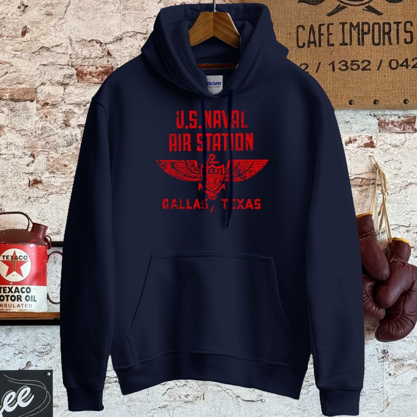 Hoodie / S / Navy U.S. Naval Air Station Dallas, TX Shirt