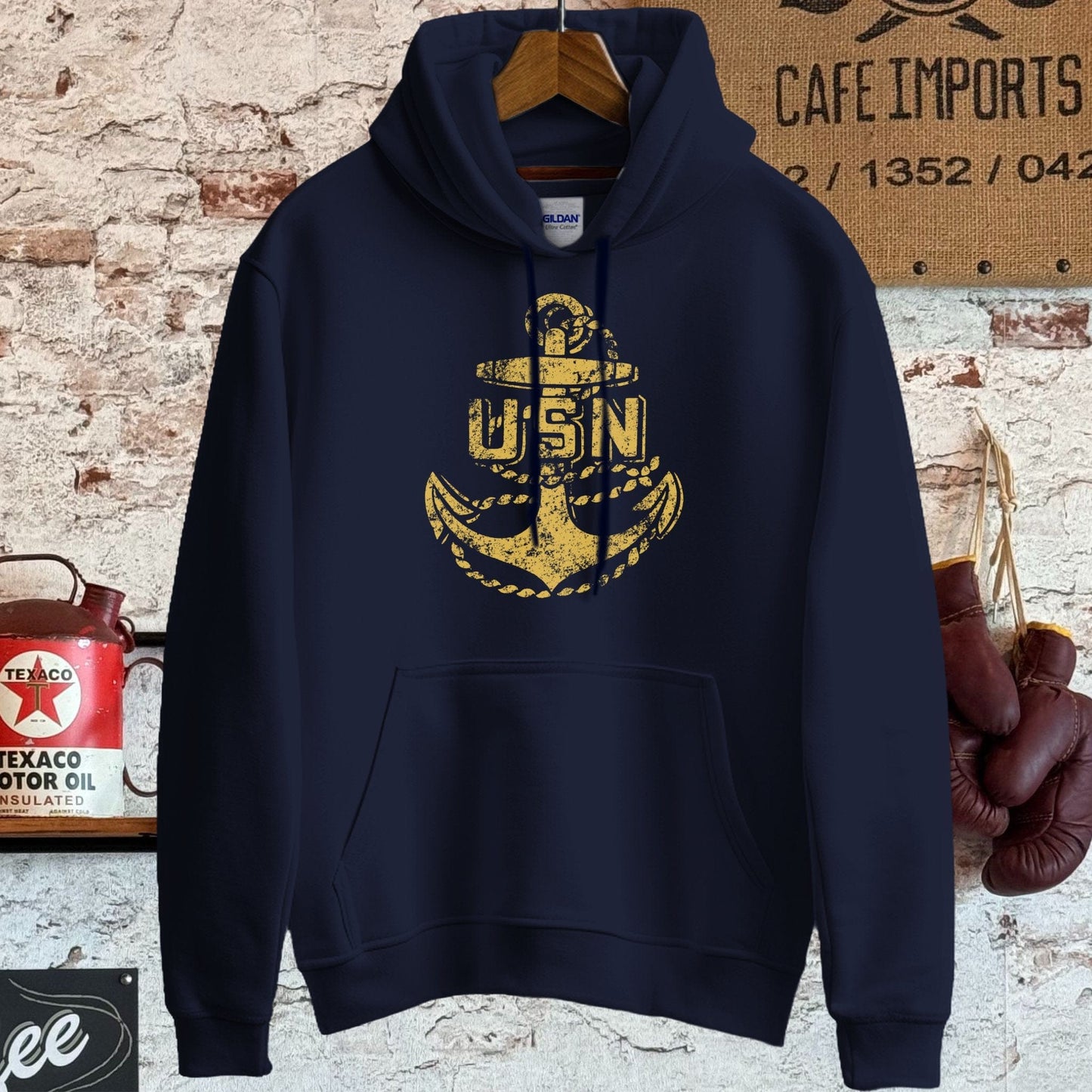 Hoodie / S / Navy USN Anchor Shirt