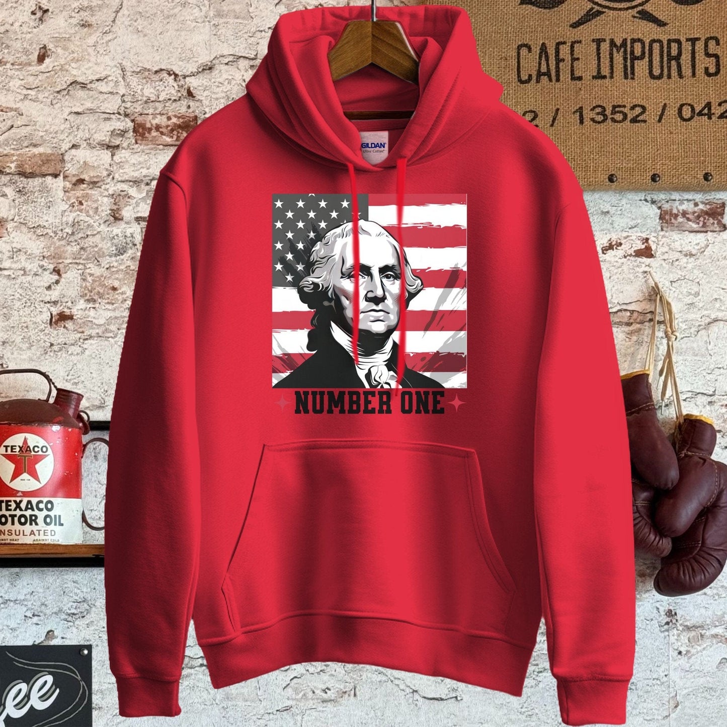 Hoodie / S / Red Number One Founding Father Shirt