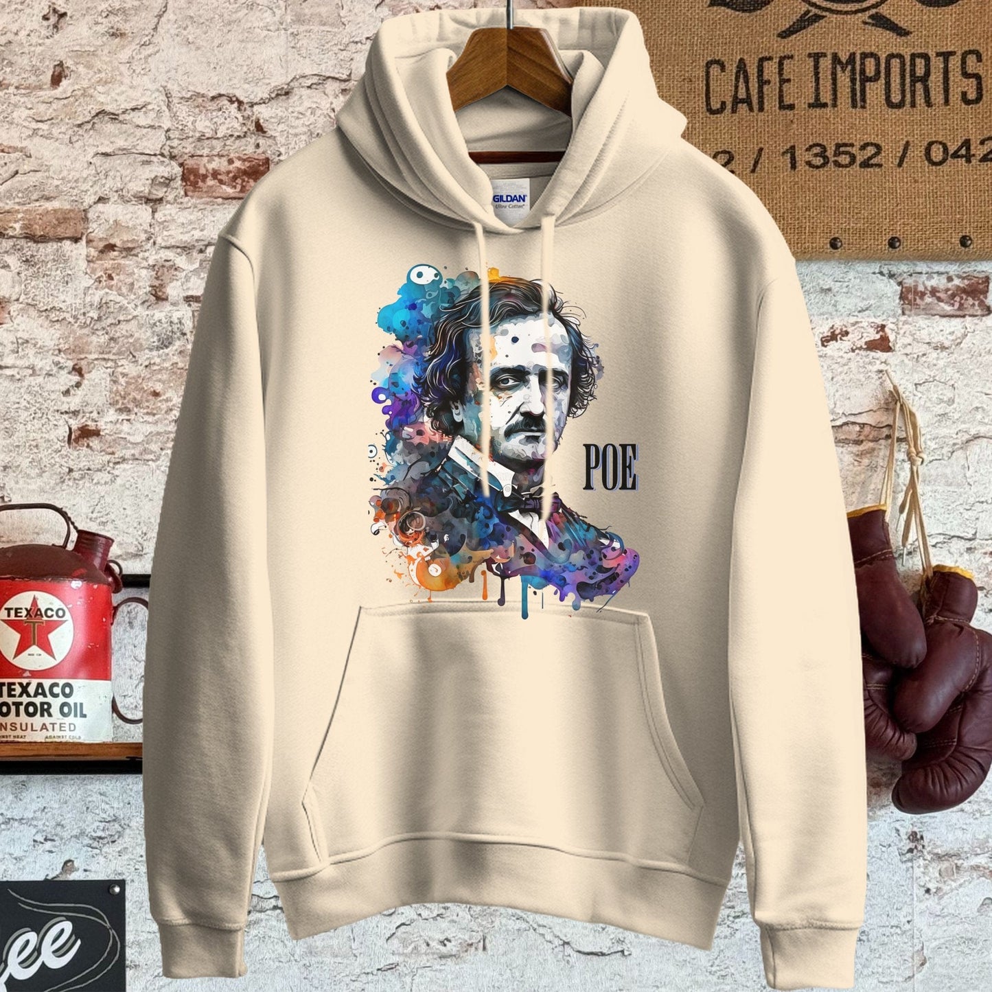 Hoodie / S / Sand Edgar Allan Poe Artistic Shirt