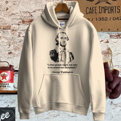 Hoodie / S / Sand George Washington A Free People Quote Shirt