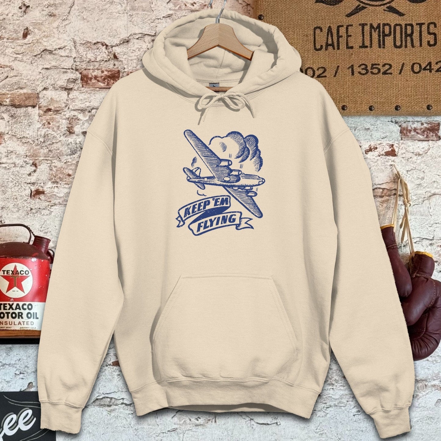 Hoodie / S / Sand Keep 'Em Flying Shirts