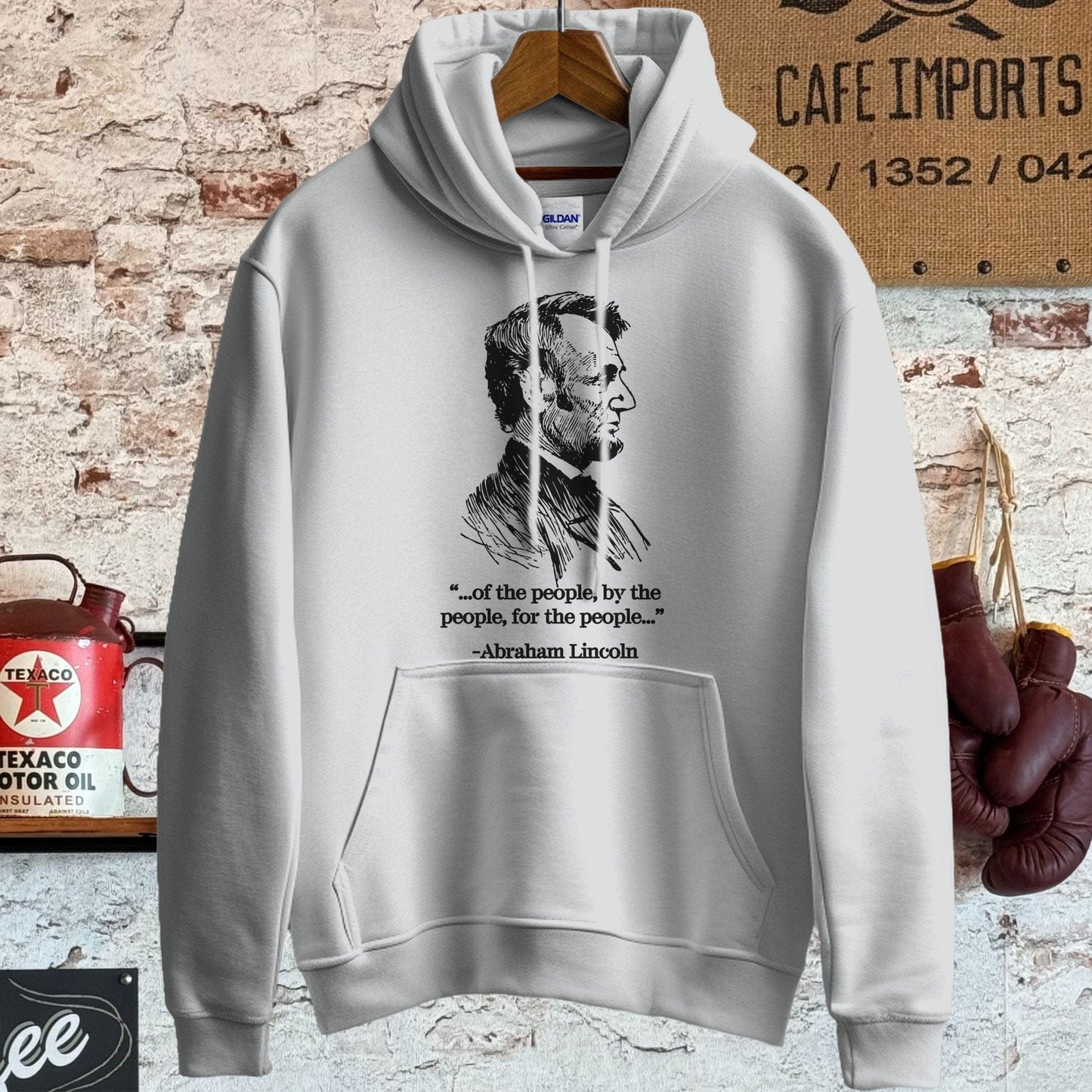 Hoodie / S / Sport Grey Abraham Lincoln Of the People Quote Shirt