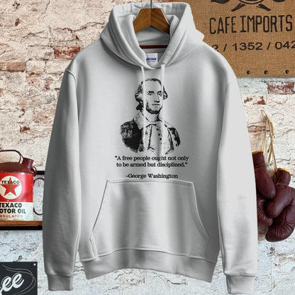 Hoodie / S / Sport Grey George Washington A Free People Quote Shirt