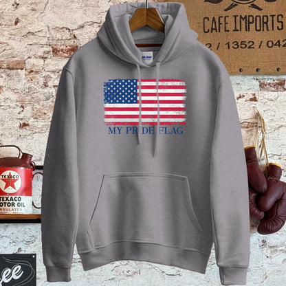 Hoodie / S / Sport Grey My Pride Flag American Flag Shirt