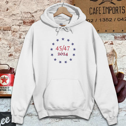 Hoodie / S / White 2024 45/47 Trump Shirts