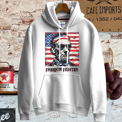 Hoodie / S / White Abraham Lincoln Freedom Fighter Shirt