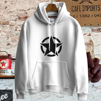 Hoodie / S / White Army Star Shirt