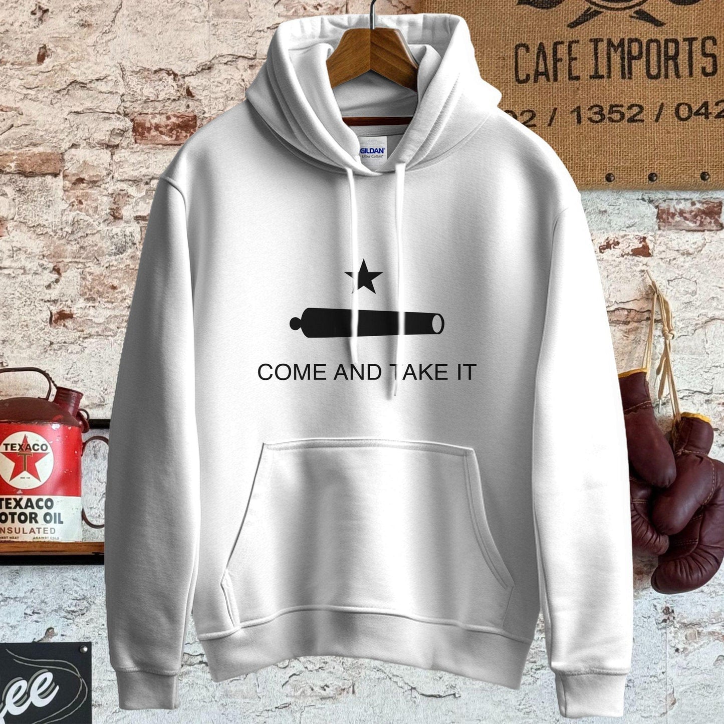 Hoodie / S / White Gonzalez Flag - Come And Take It Shirt