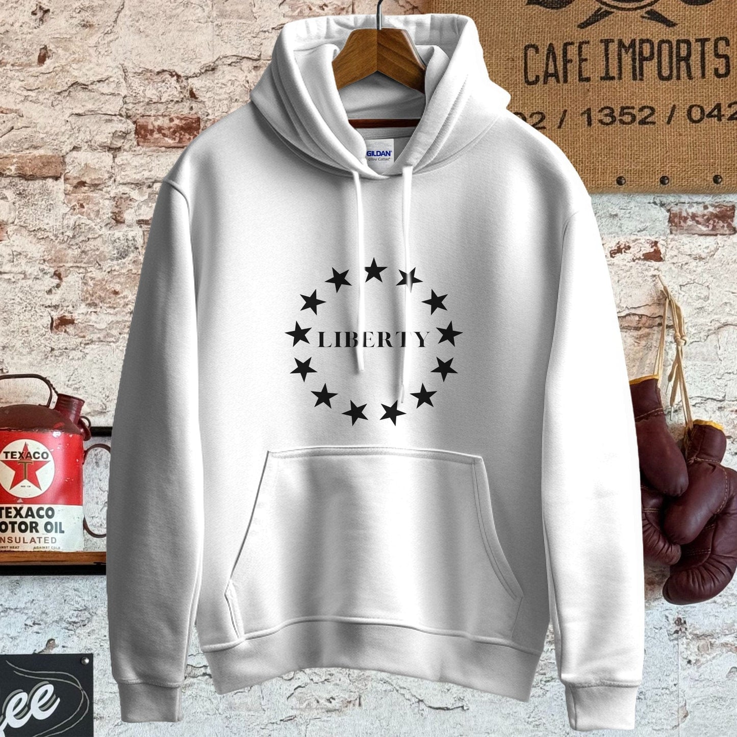 Hoodie / S / White Liberty and Stars Shirt