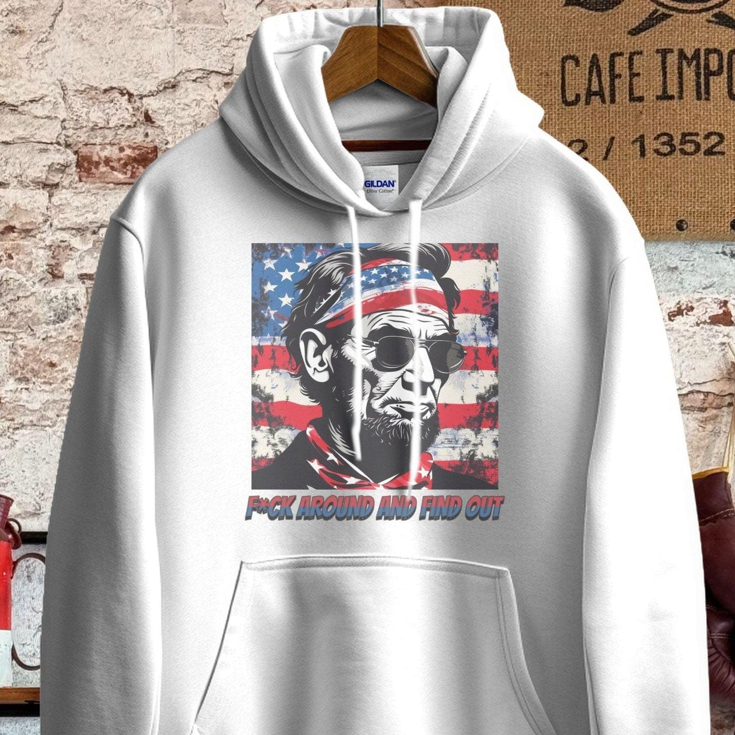 Hoodie / S / White Patriotic Find Out Shirt