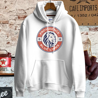 Hoodie / S / White Providence Blue Lions Sports Team Shirt