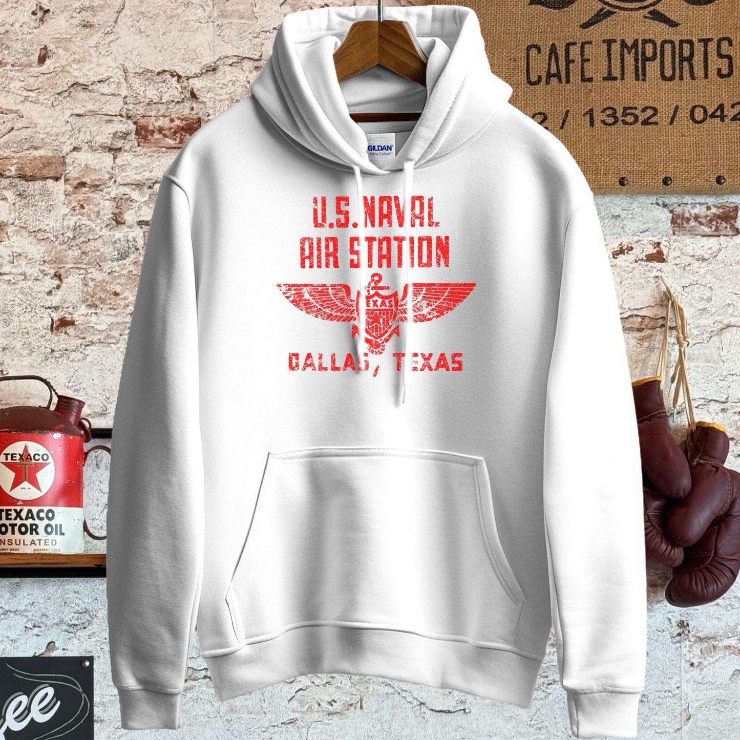 Hoodie / S / White U.S. Naval Air Station Dallas, TX Shirt