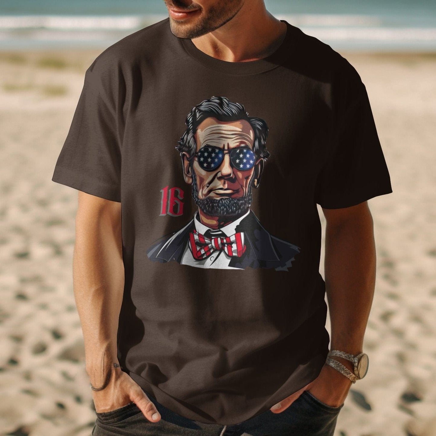 Patriotic Lincoln with Sunglasses Shirt