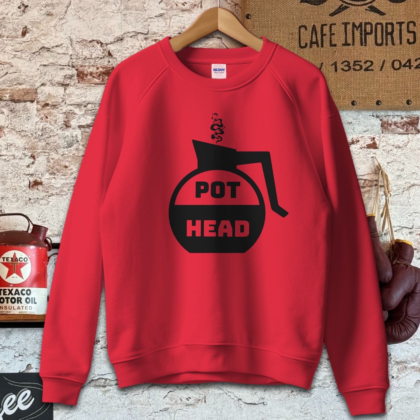 Sweatshirt / Red / S Pot Head Coffee Shirt