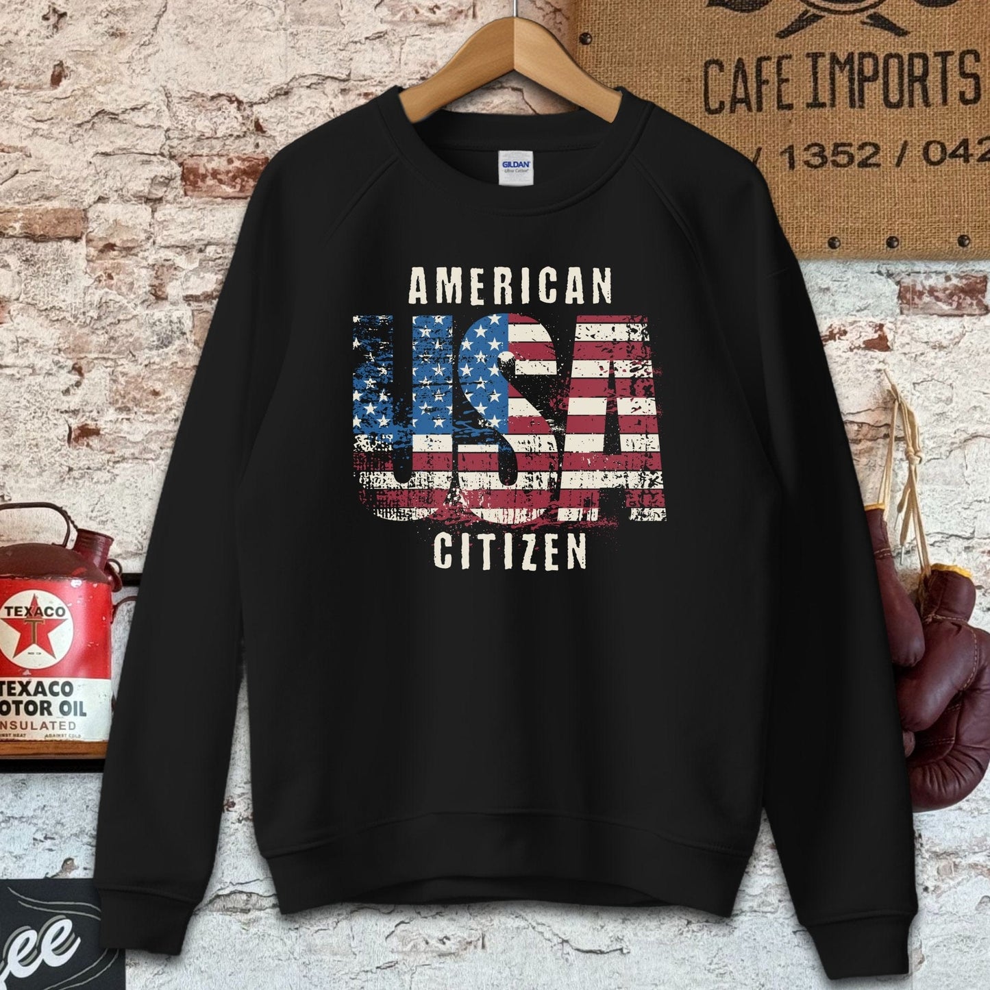 Sweatshirt / S / Black American USA Citizen Shirt