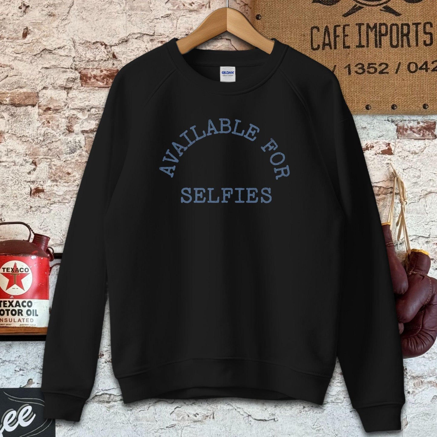 Sweatshirt / S / Black Available for Selfies T-Shirt