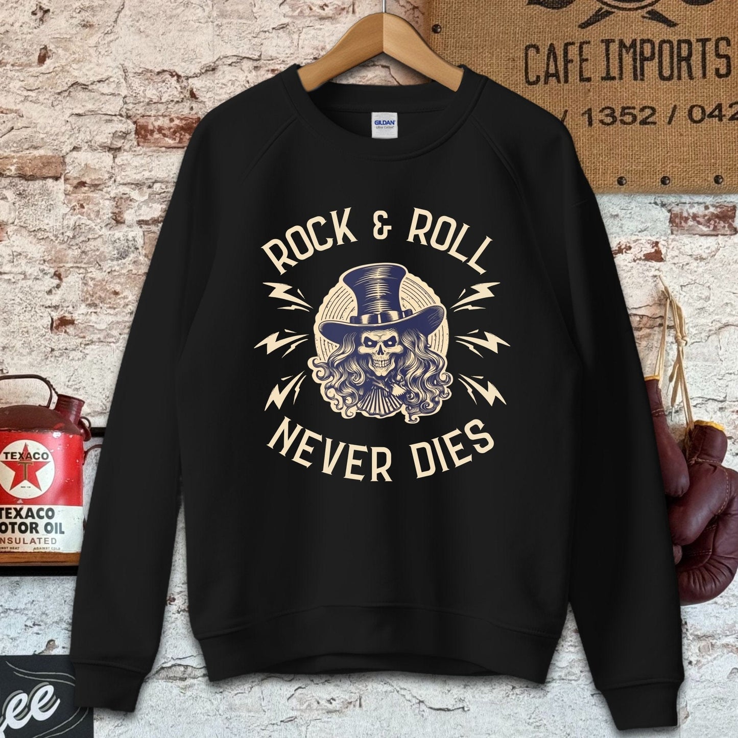 Sweatshirt / S / Black Rock And Roll Never Dies Shirt