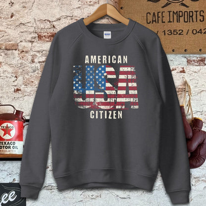 Sweatshirt / S / Dark Heather American USA Citizen Shirt