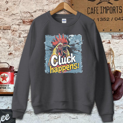 Sweatshirt / S / Dark Heather Cluck Happens T-Shirt