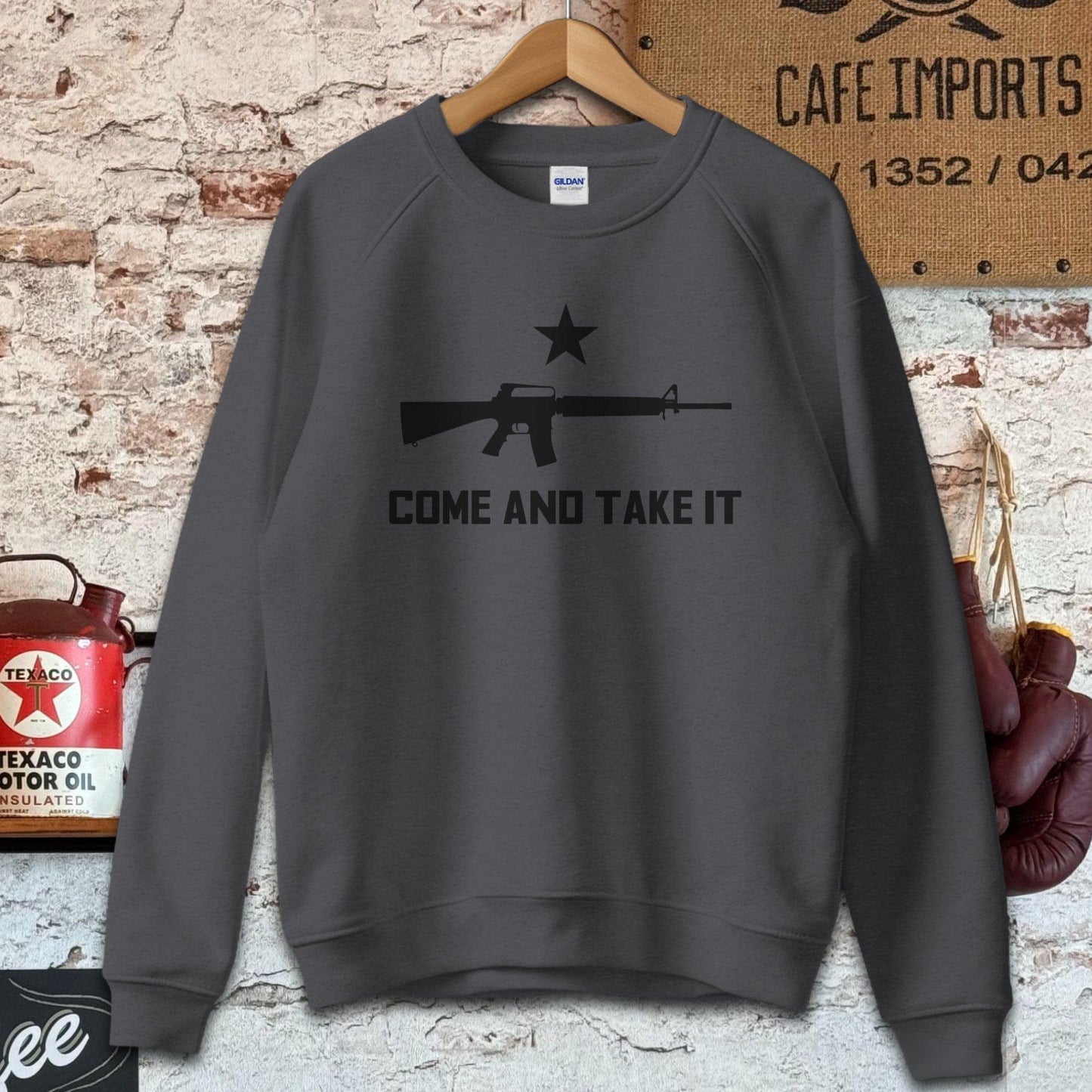 Sweatshirt / S / Dark Heather Come and Take It Shirt