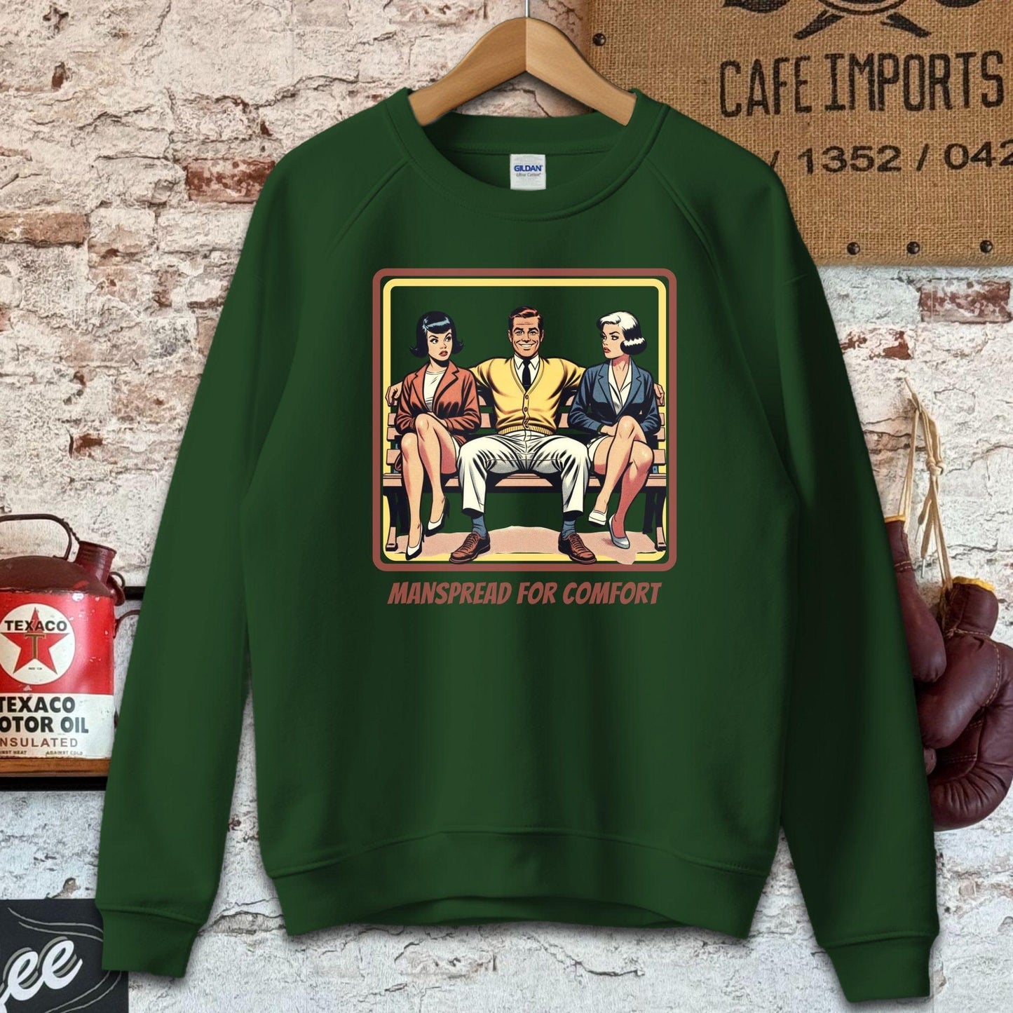 Sweatshirt / S / Forest Green Manspread For Comfort T-Shirt