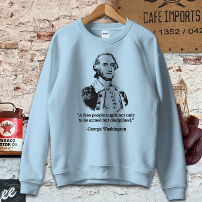 Sweatshirt / S / Light Blue George Washington A Free People Quote Shirt