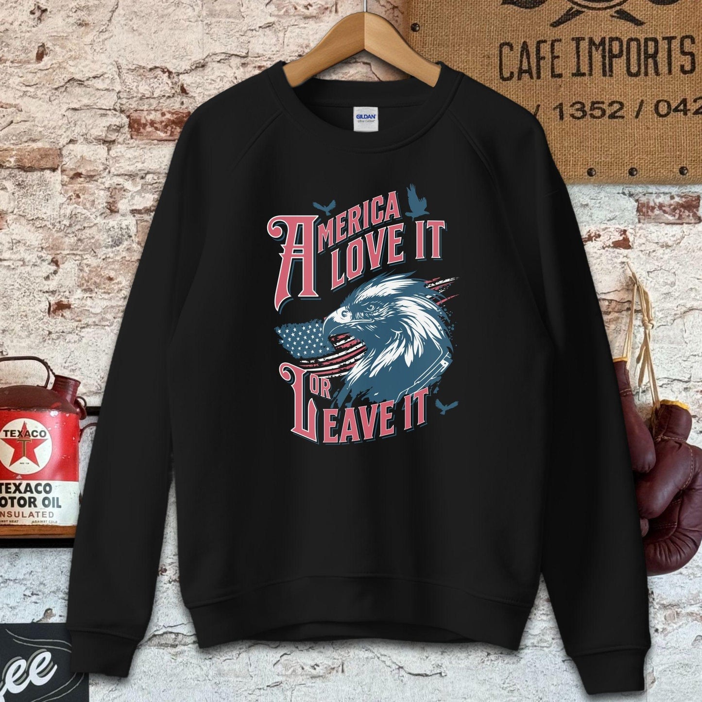 Sweatshirt / S / Navy America Love It Or Leave It Shirt