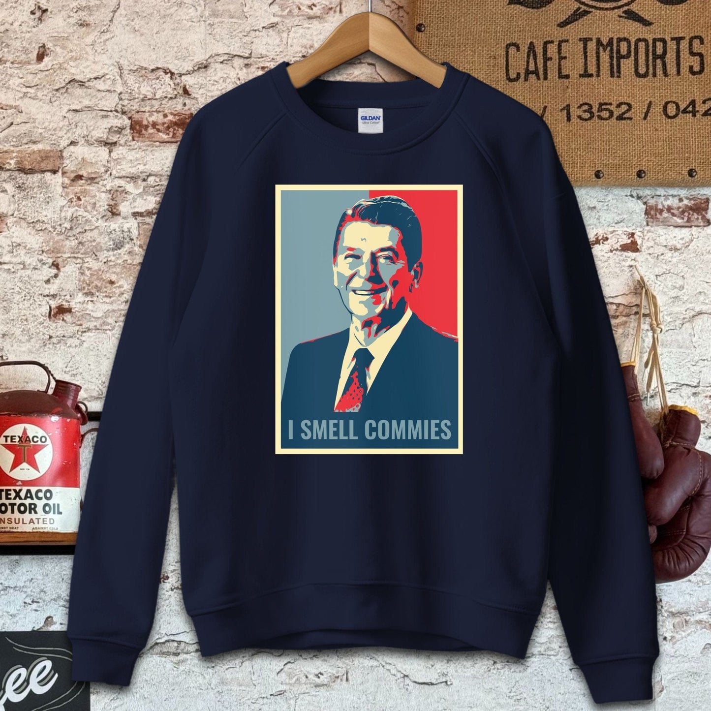 Sweatshirt / S / Navy Reagan I Smell Commies Shirt