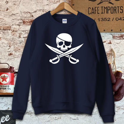 Sweatshirt / S / Navy Skull and Crossbones Shirt