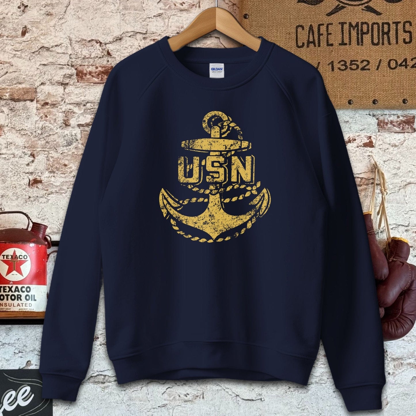 Sweatshirt / S / Navy USN Anchor Shirt