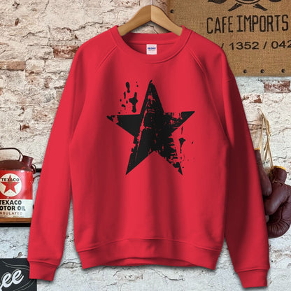 Sweatshirt / S / Red Distressed Black Star Shirt