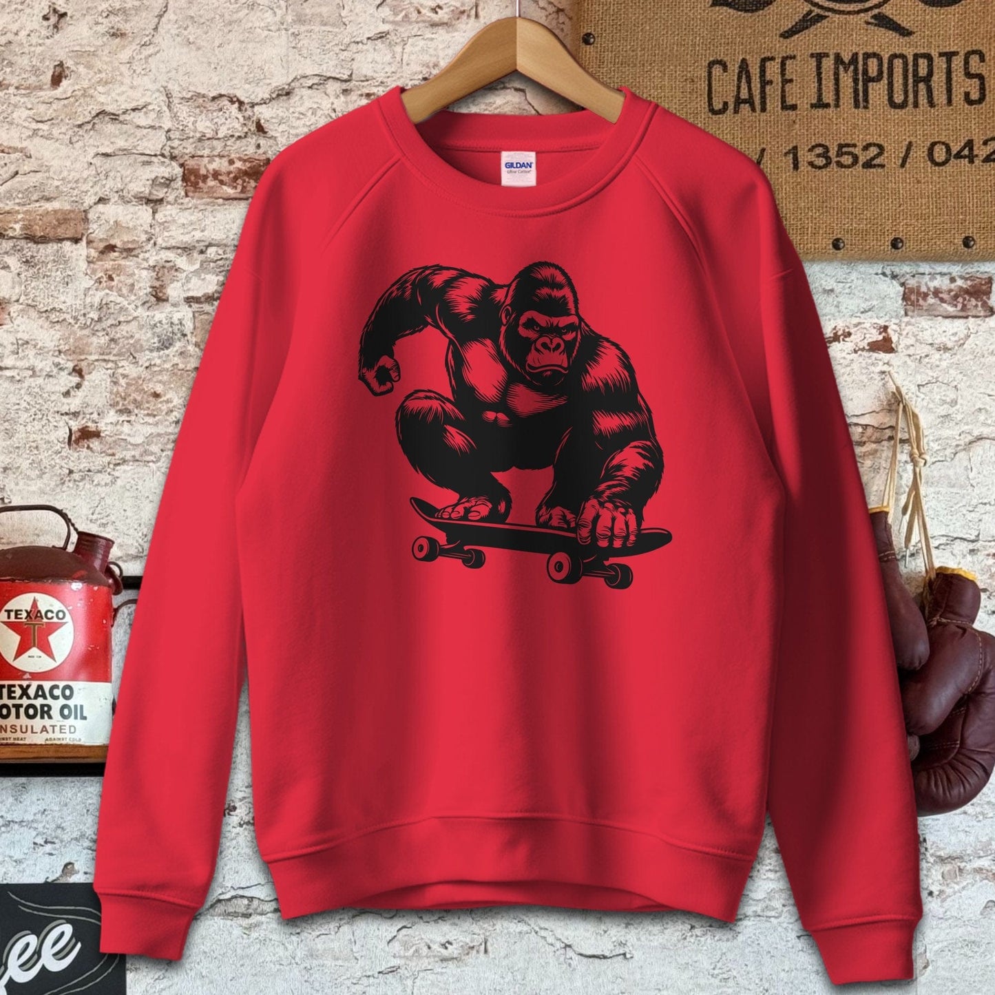 Sweatshirt / S / Red Gorilla Skateboarding Shirt