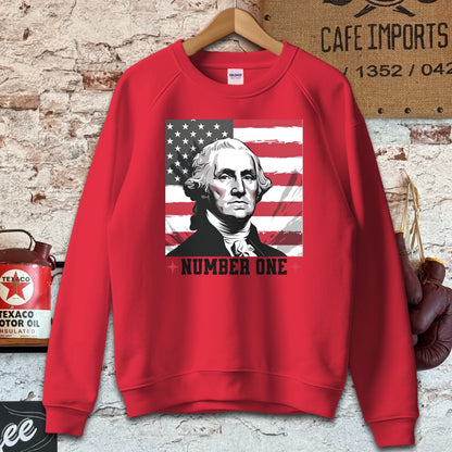 Sweatshirt / S / Red Number One Founding Father Shirt