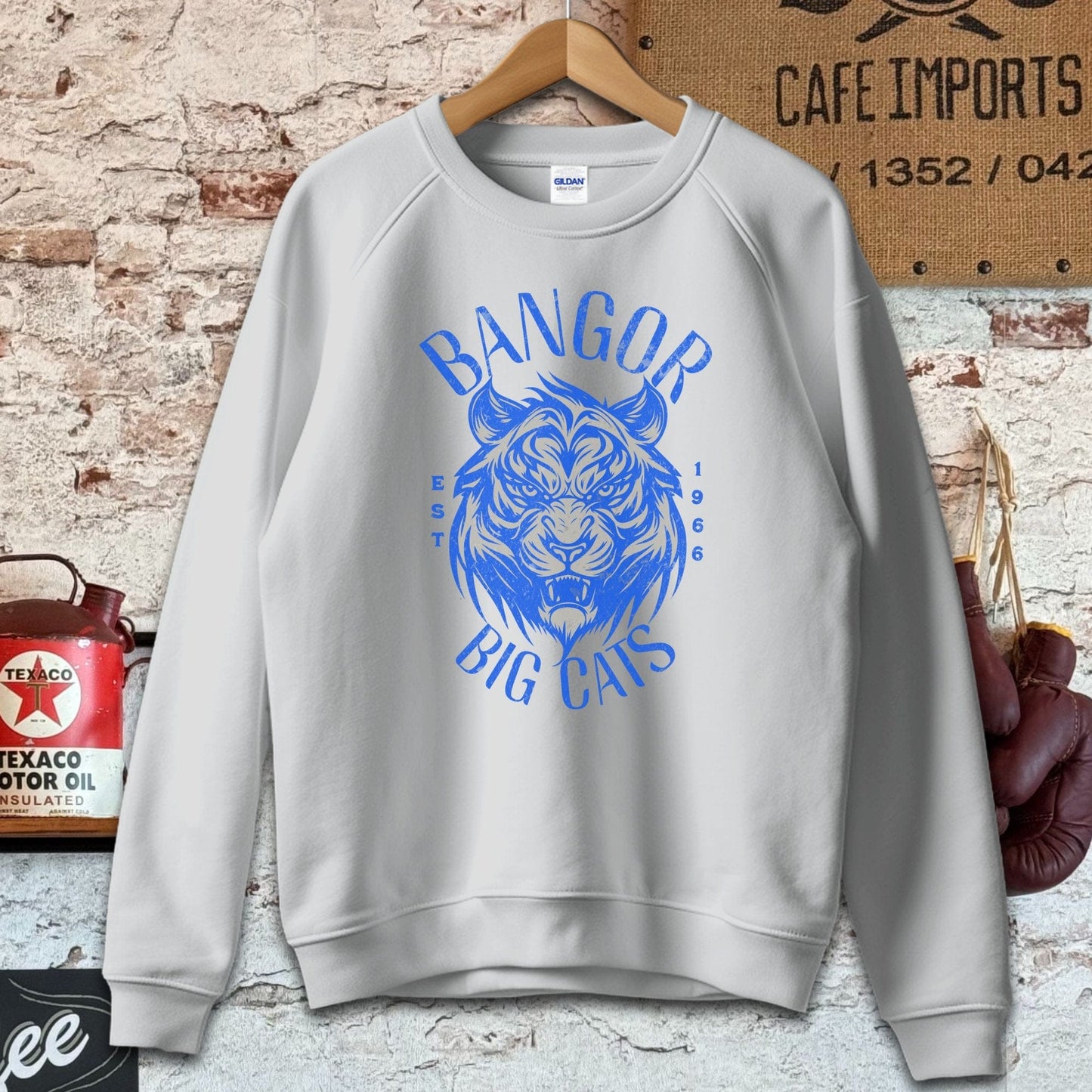 Sweatshirt / S / Sport Grey Bangor Big Cats Vintage Style Shirt