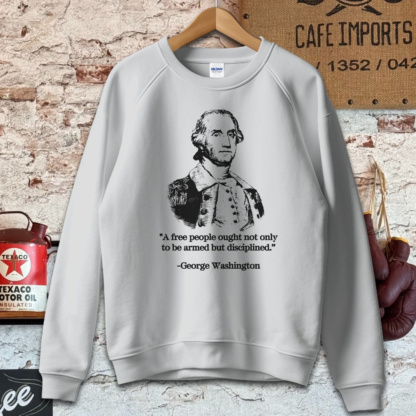 Sweatshirt / S / Sport Grey George Washington A Free People Quote Shirt