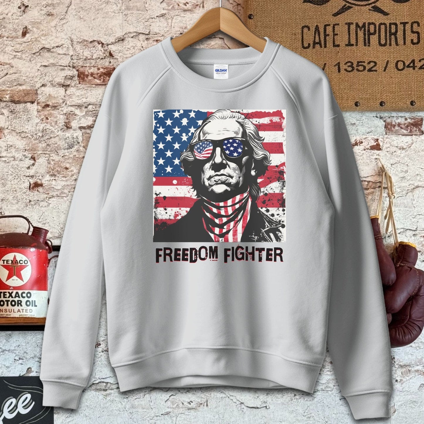 Sweatshirt / S / Sport Grey George Washington Freedom Fighter Shirt