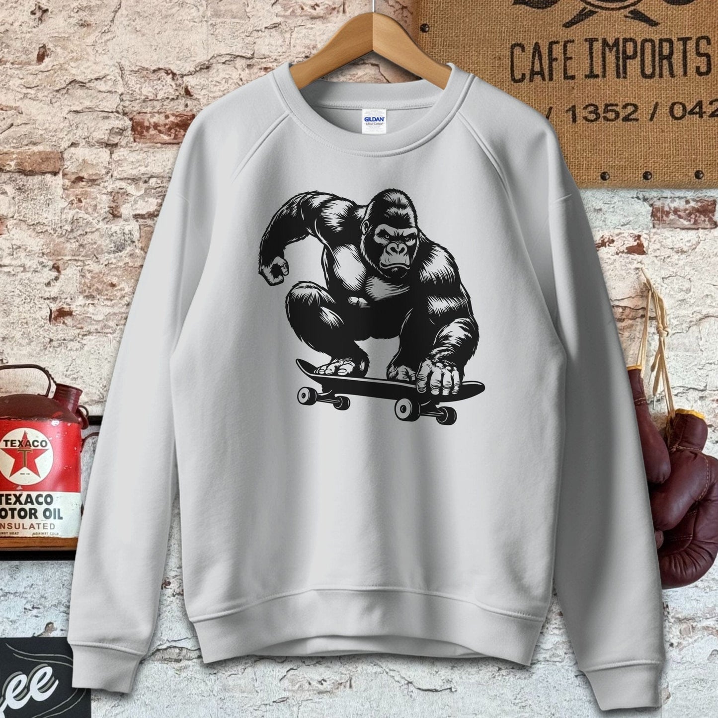 Sweatshirt / S / Sport Grey Gorilla Skateboarding Shirt