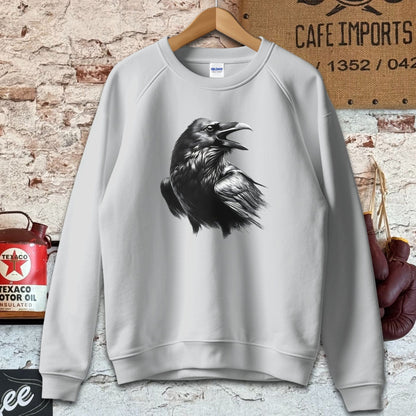 Sweatshirt / S / Sport Grey Gothic Crow Shirt