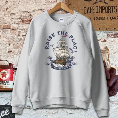 Sweatshirt / S / Sport Grey Raise The Flag American Spirit Shirt