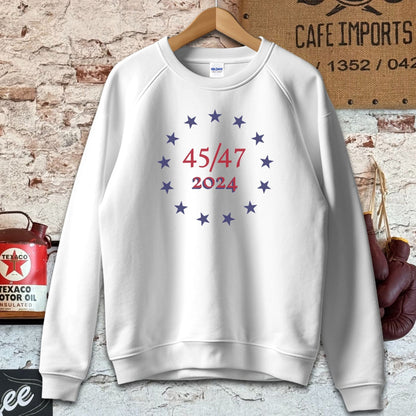 Sweatshirt / S / White 2024 45/47 Trump Shirts