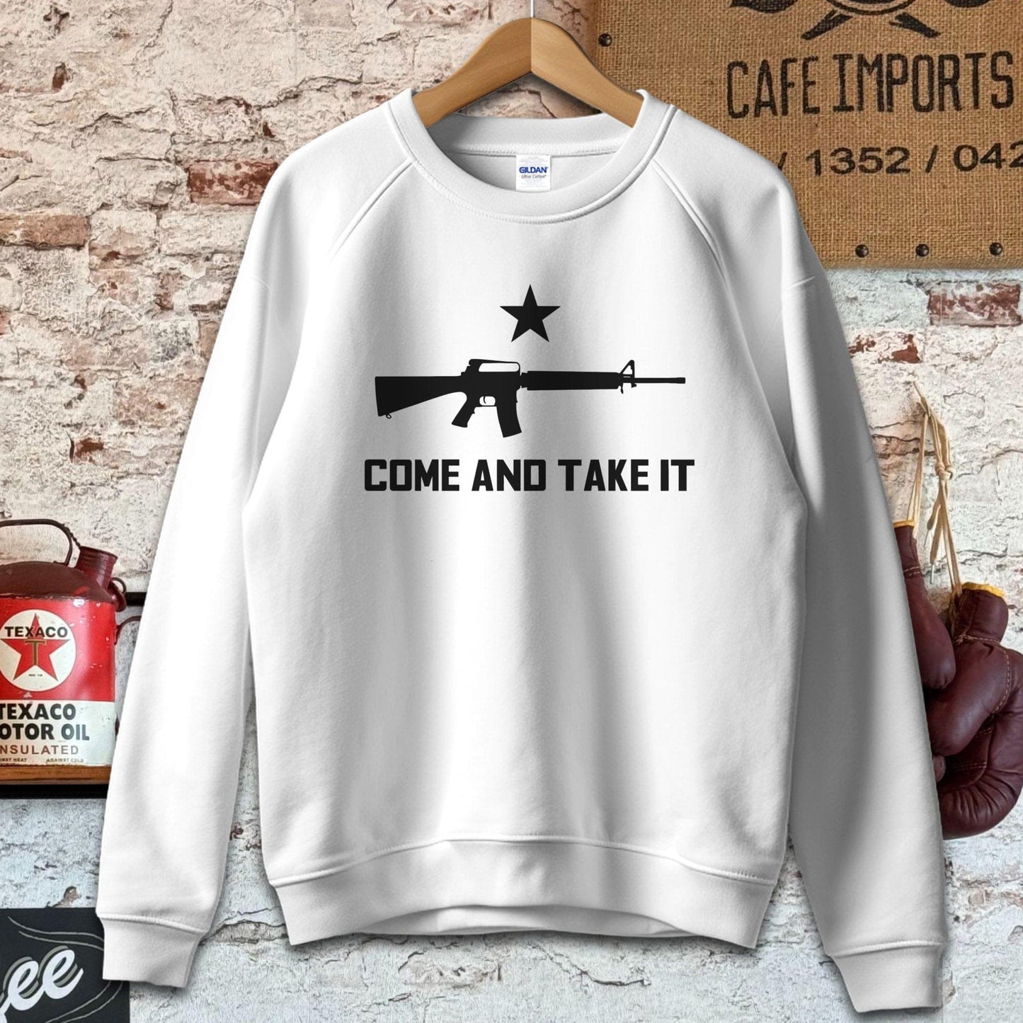 Sweatshirt / S / White Come and Take It Shirt