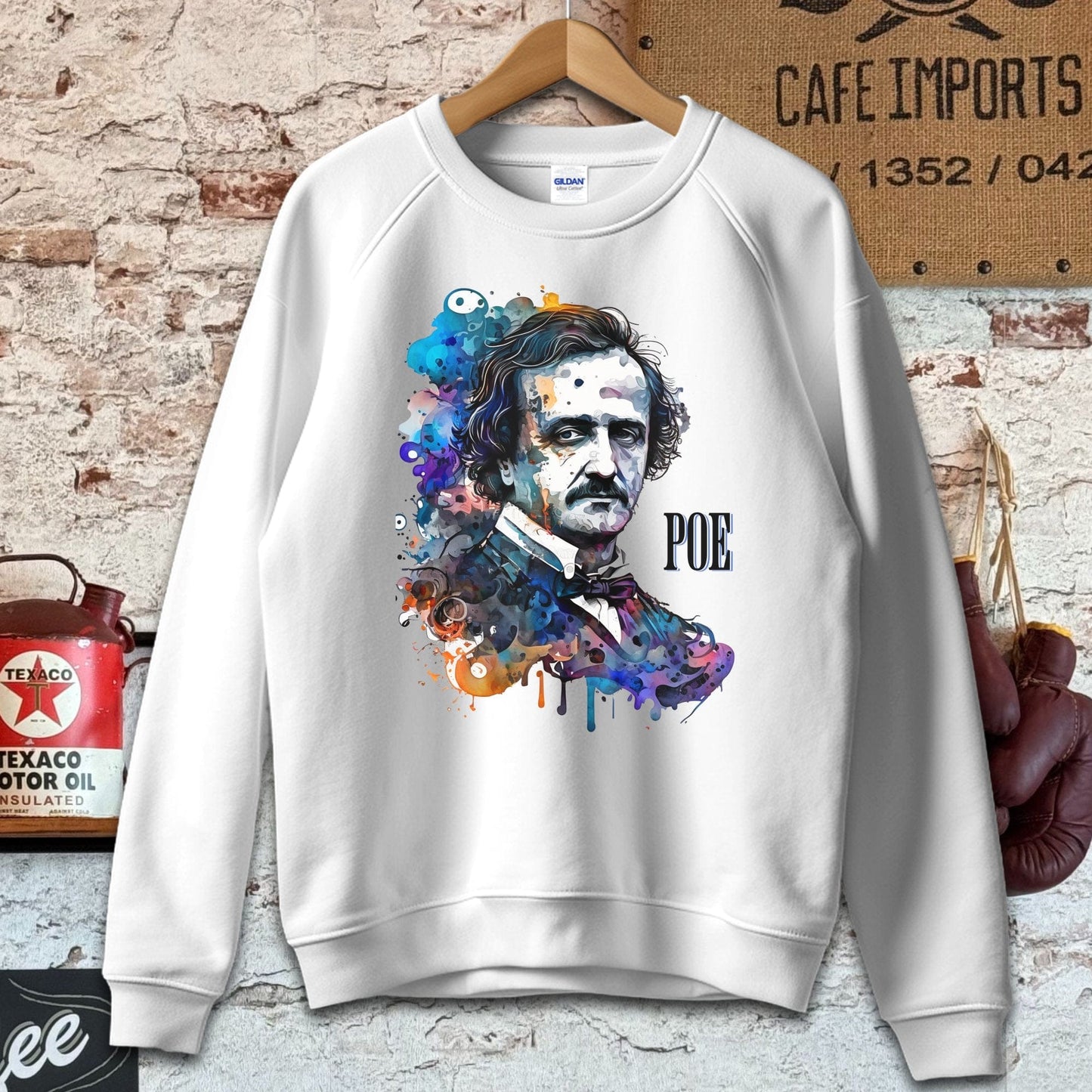 Sweatshirt / S / White Edgar Allan Poe Artistic Shirt