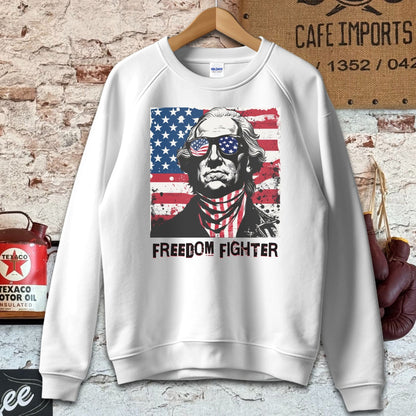 Sweatshirt / S / White George Washington Freedom Fighter Shirt