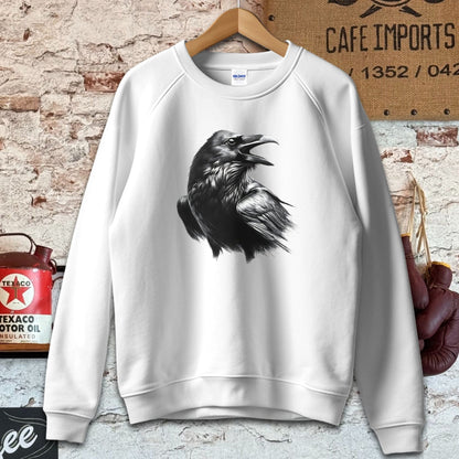 Sweatshirt / S / White Gothic Crow Shirt