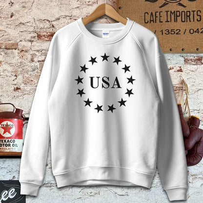 Sweatshirt / S / White Patriotic USA Stars Shirt